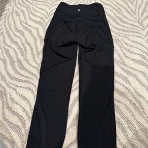 Lululemon Athletica Black 7/8 Leggings with Mesh Detailing